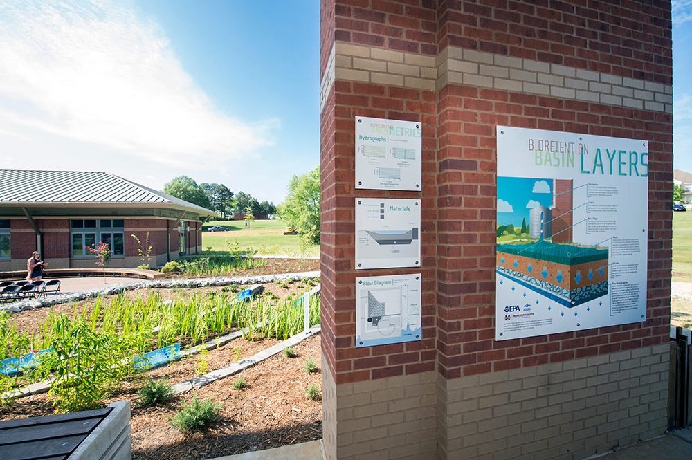 Landscape Architecture Rain Garden ribbon-cutting.
 (photo by Megan Bean / © Mississippi State University)