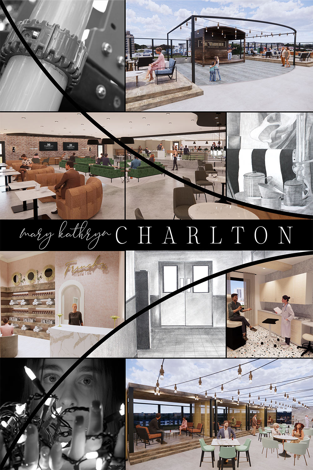 senior interior design board by Kate Charlton