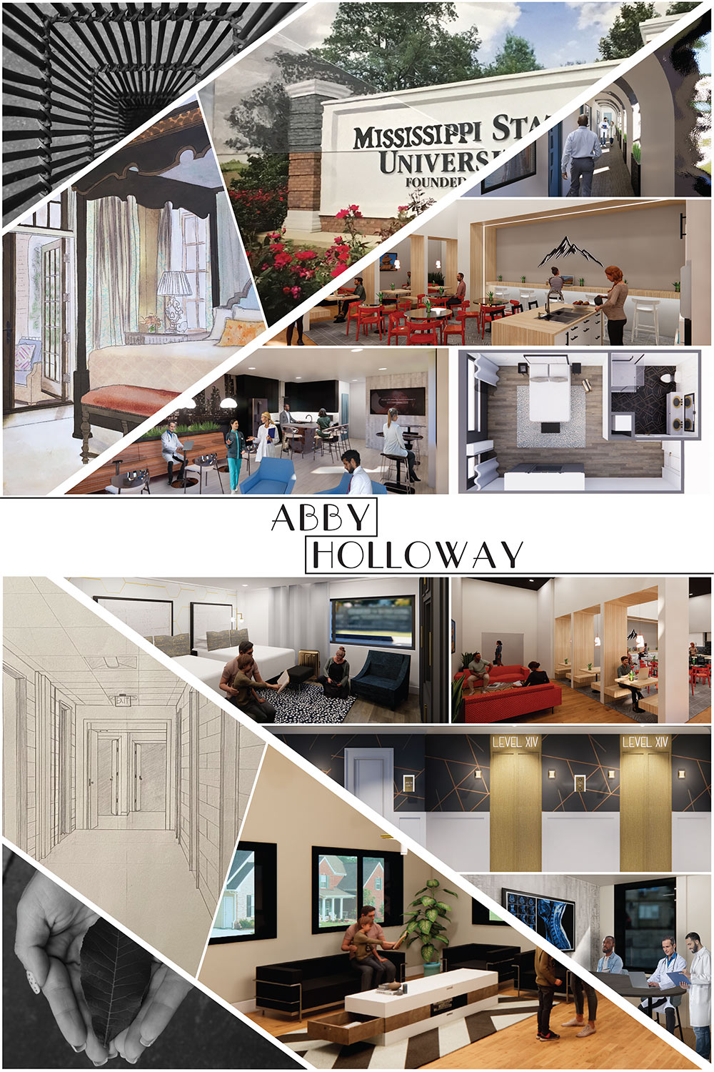 senior interior design board by Abby Holloway