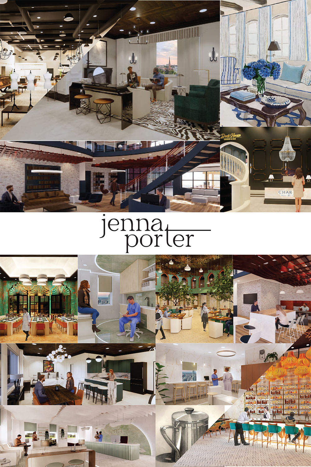 senior interior design board by Jenna Porter