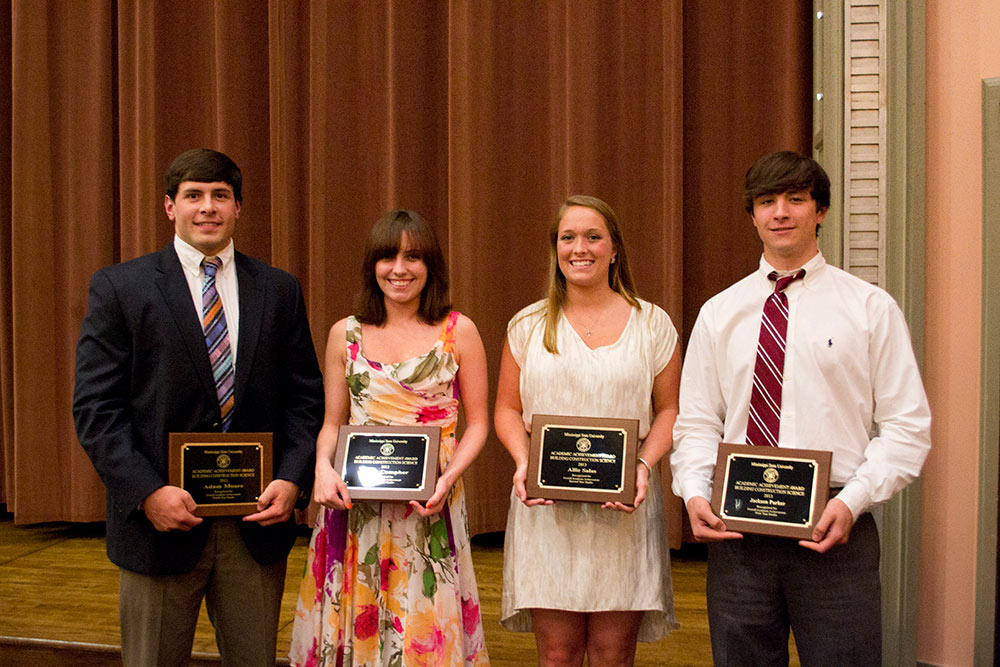 BCS Students of the Year: left to right: Adam Moore, Devin Compher, Allie Salas, and Jackson Parker