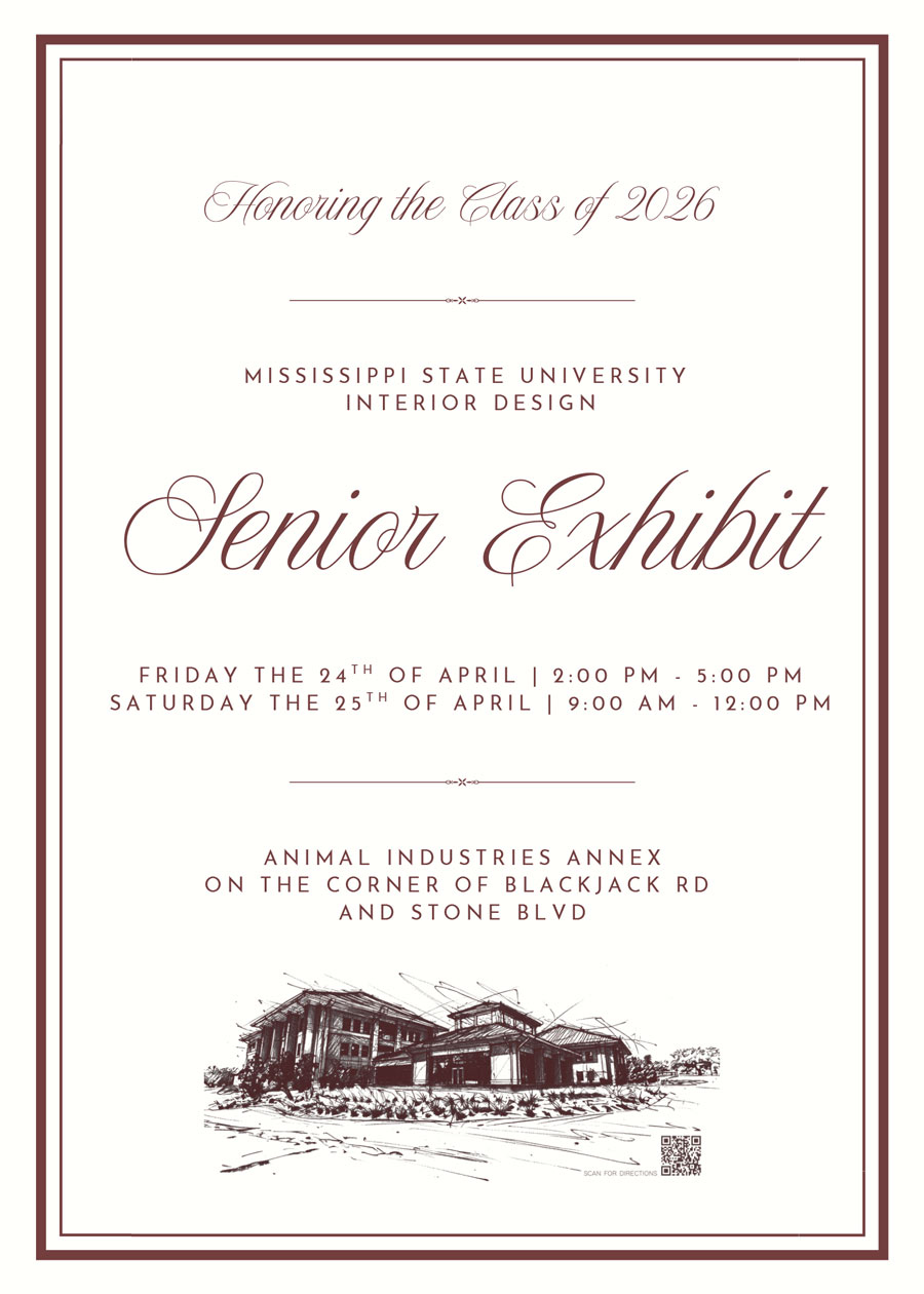 invitation for 2026 interior design senior exhibit