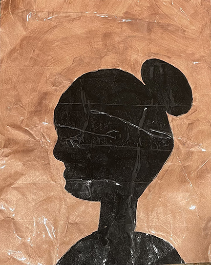 Painting of a girl's silhouette.