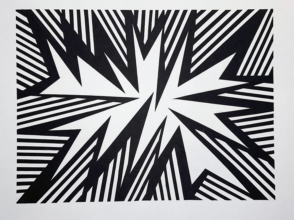 black and white pattern - star