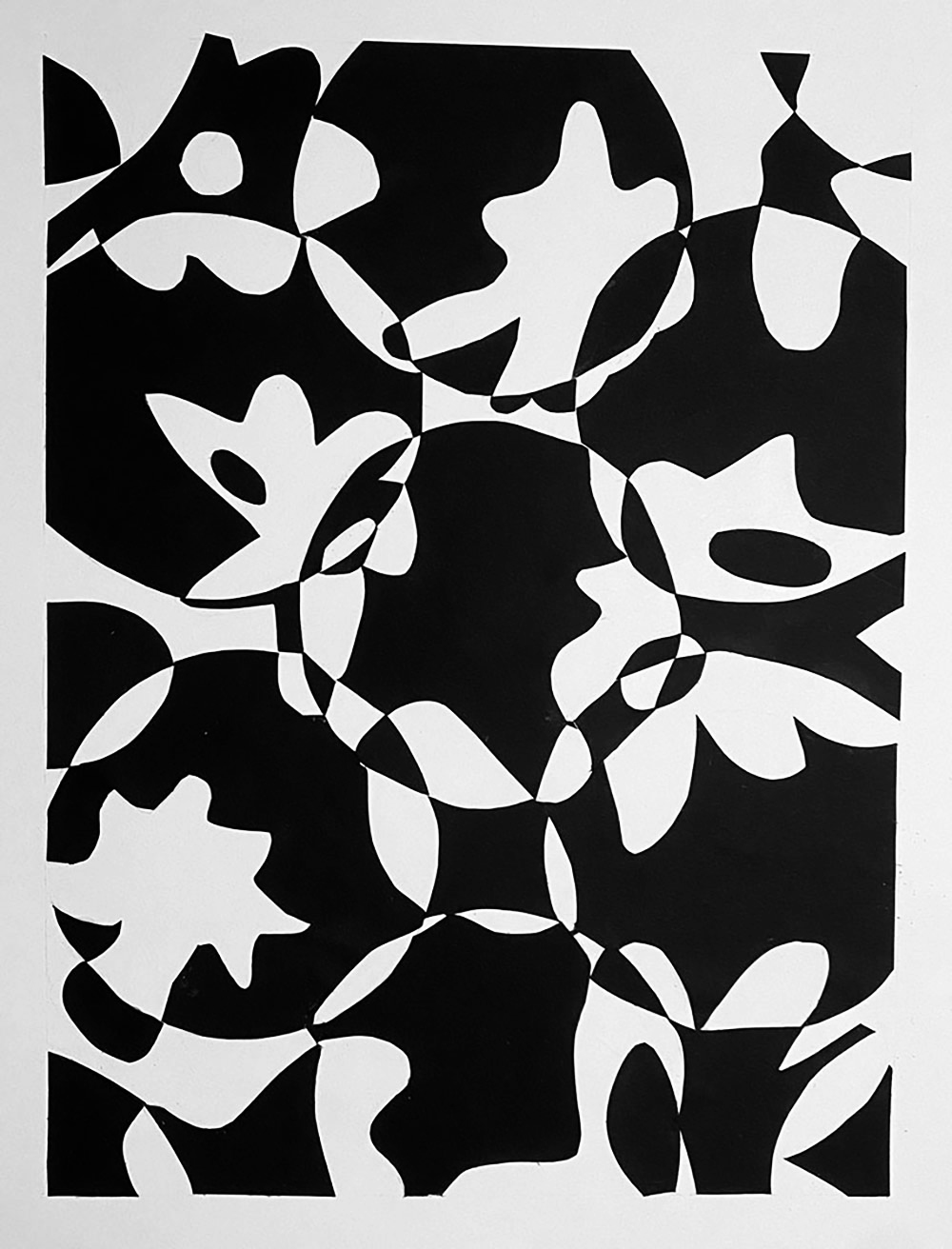 black and white flower pattern