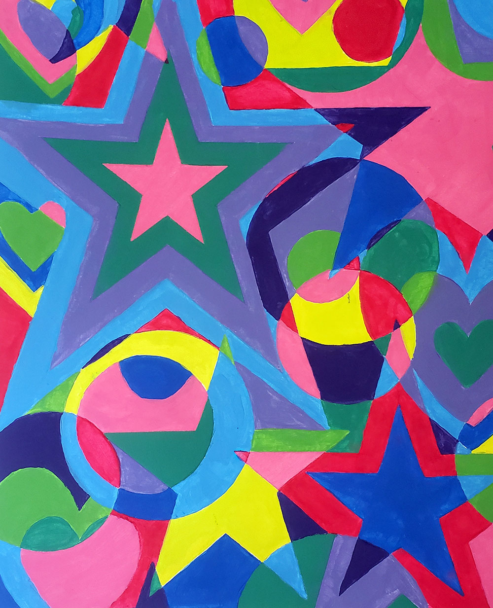 star and heart colorful pattern