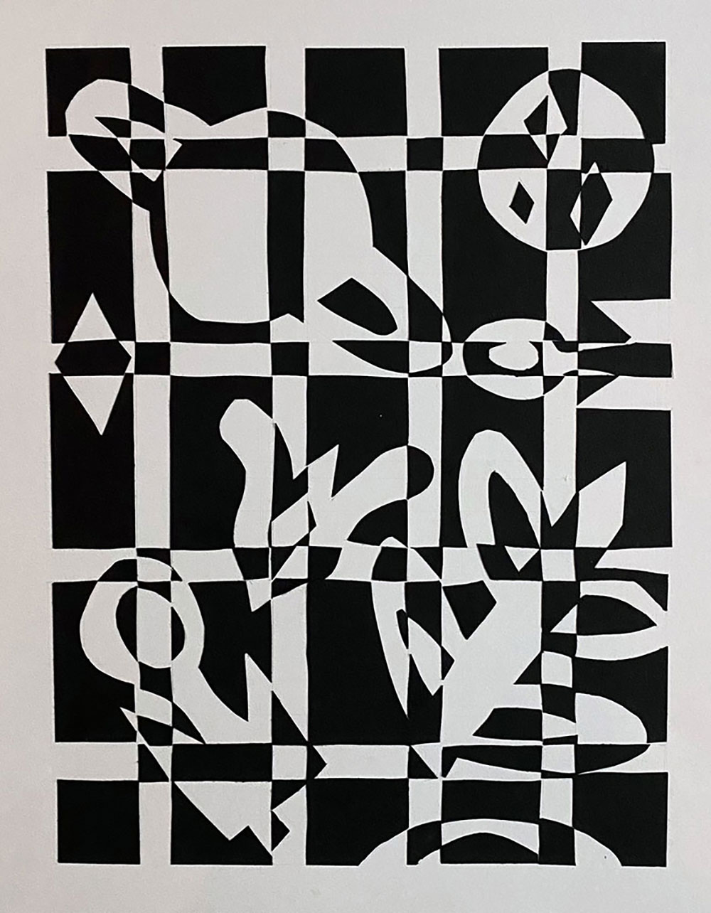 Geometric Shapes Art Black And White