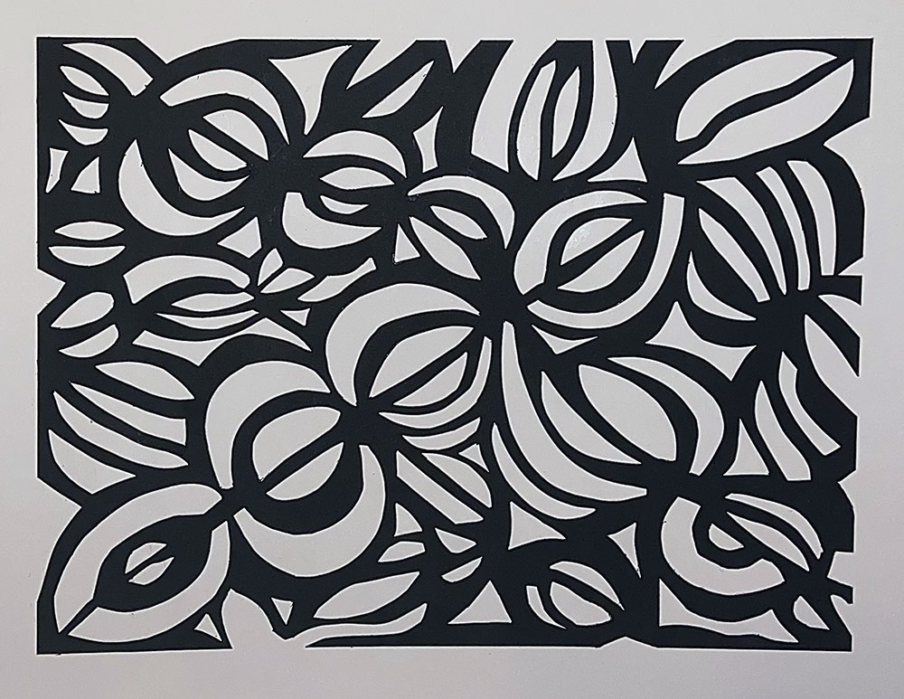 black and white half circle pattern