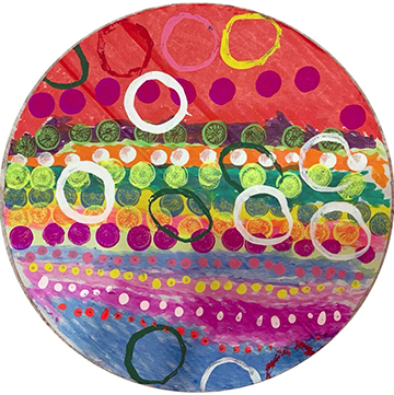 Abstract painting in a circle.