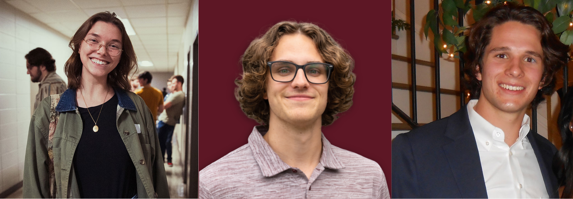 From left: Tess Higginbotham, John Sasser, Miles Williams