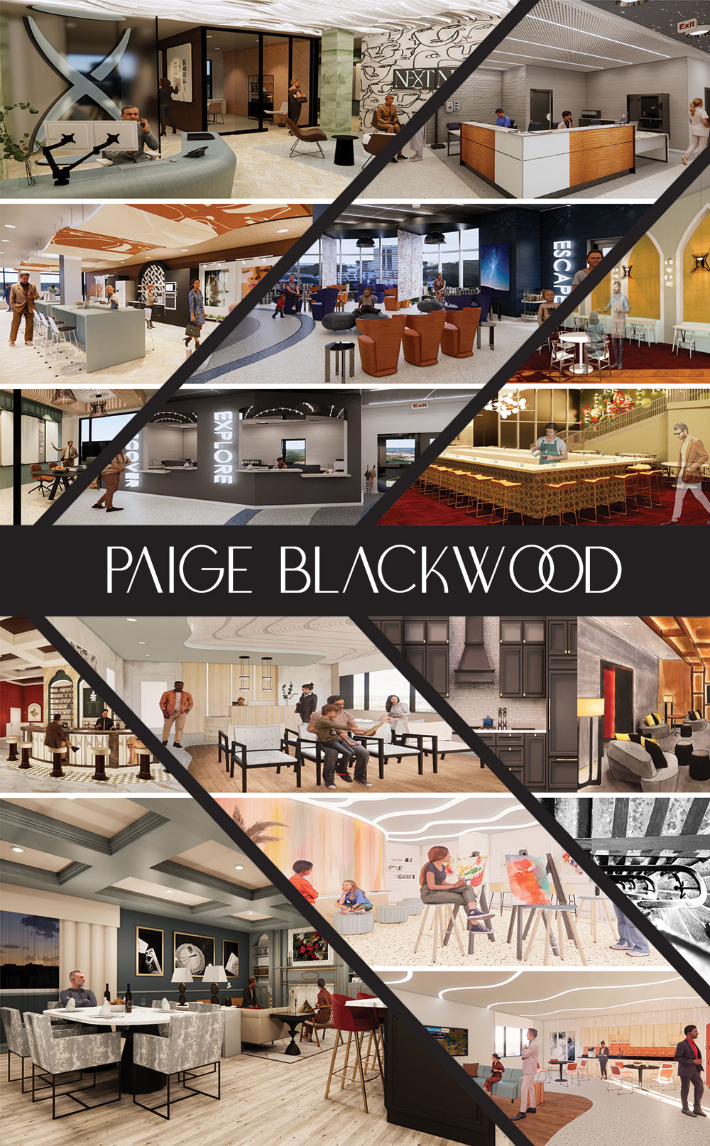 Paige Blackwood's interior design senior exhibit board
