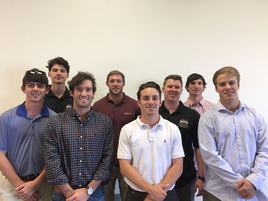 Class of 2017 (L to R): Will Daniels, Owen McVitty, Hunter Frierson, Greg Moore, Tanner Wallace, Matt Bowen, Mark Varnado, Rudy Lazarus 