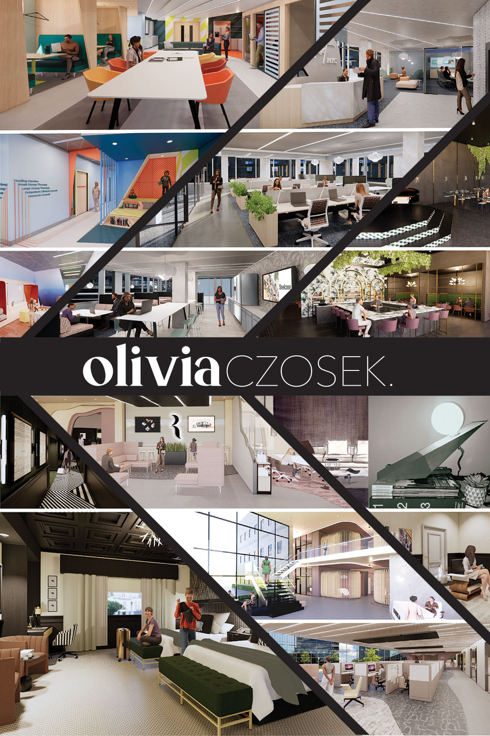 Olivia Czosek's interior design senior exhibit board
