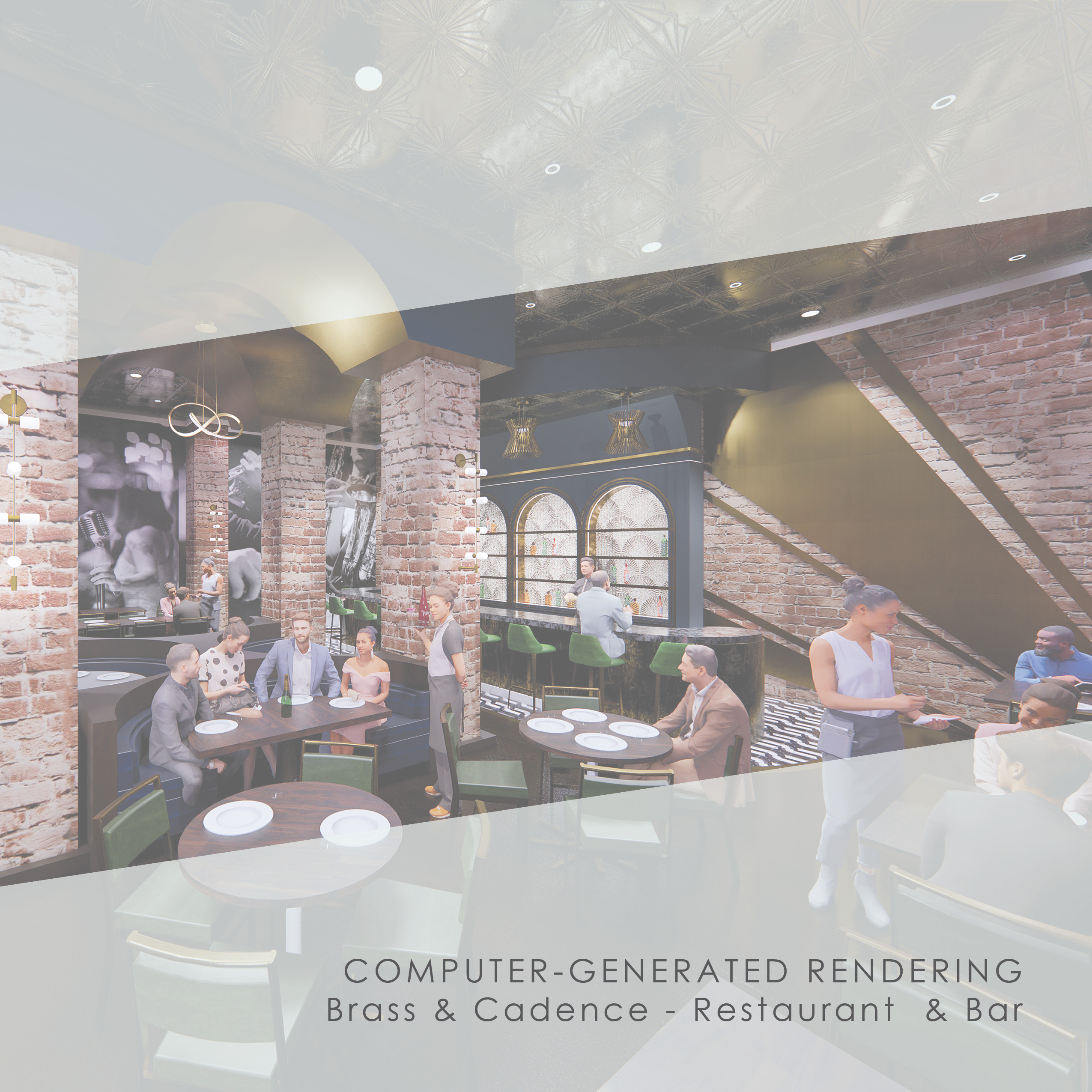 Computer-Generated Rendering: Brass & Cadence - Restaurant & Bar