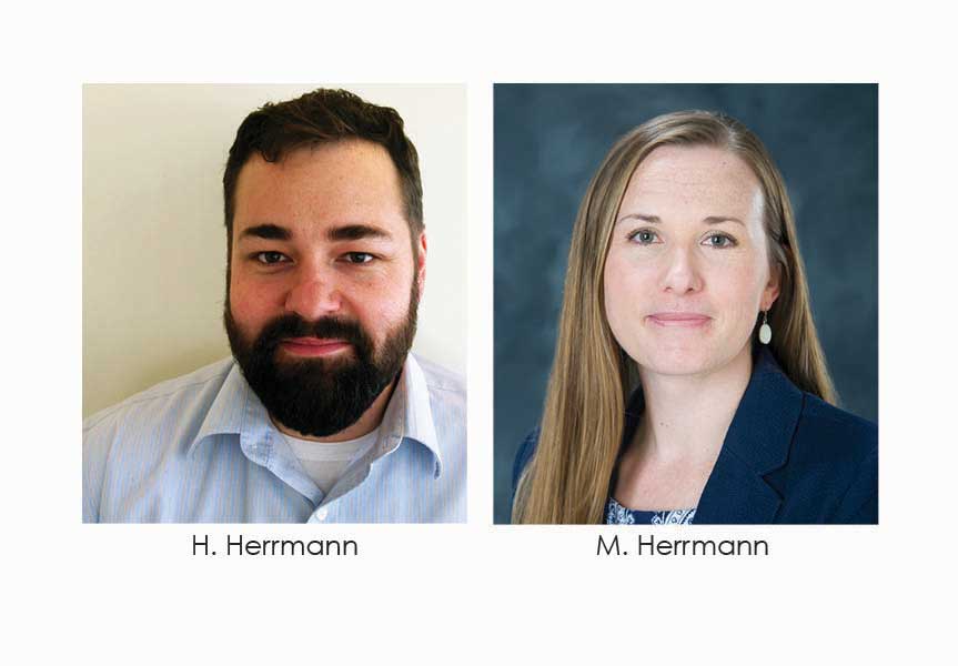 left, headshot of Mississippi State University School of Architecture Associate Professor Hans Herrmann; right, headshot of Mississippi State University Building Construction Science Associate Professor Michele Herrmann