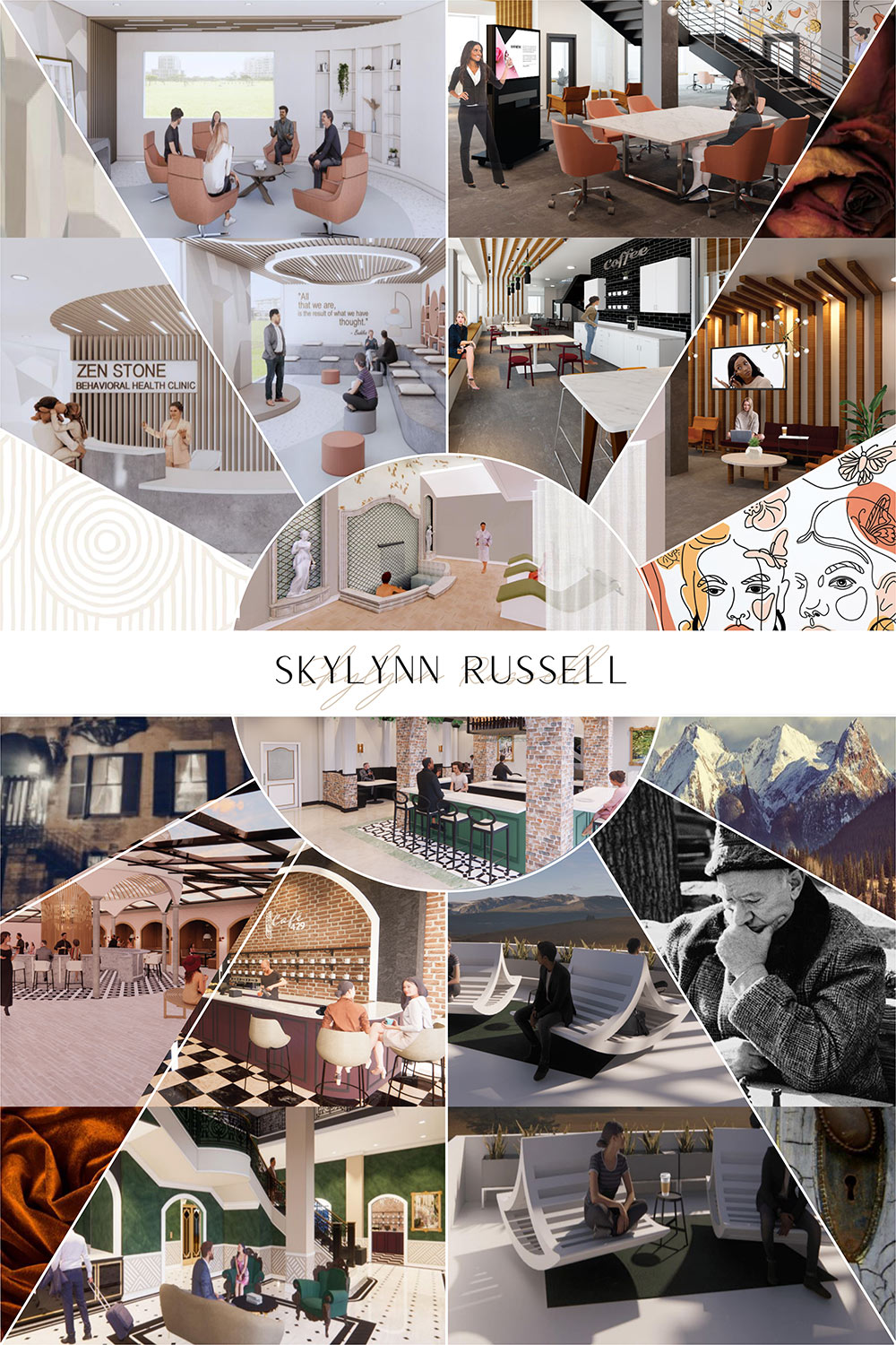 Skylynn Russell's interior design senior exhibit board