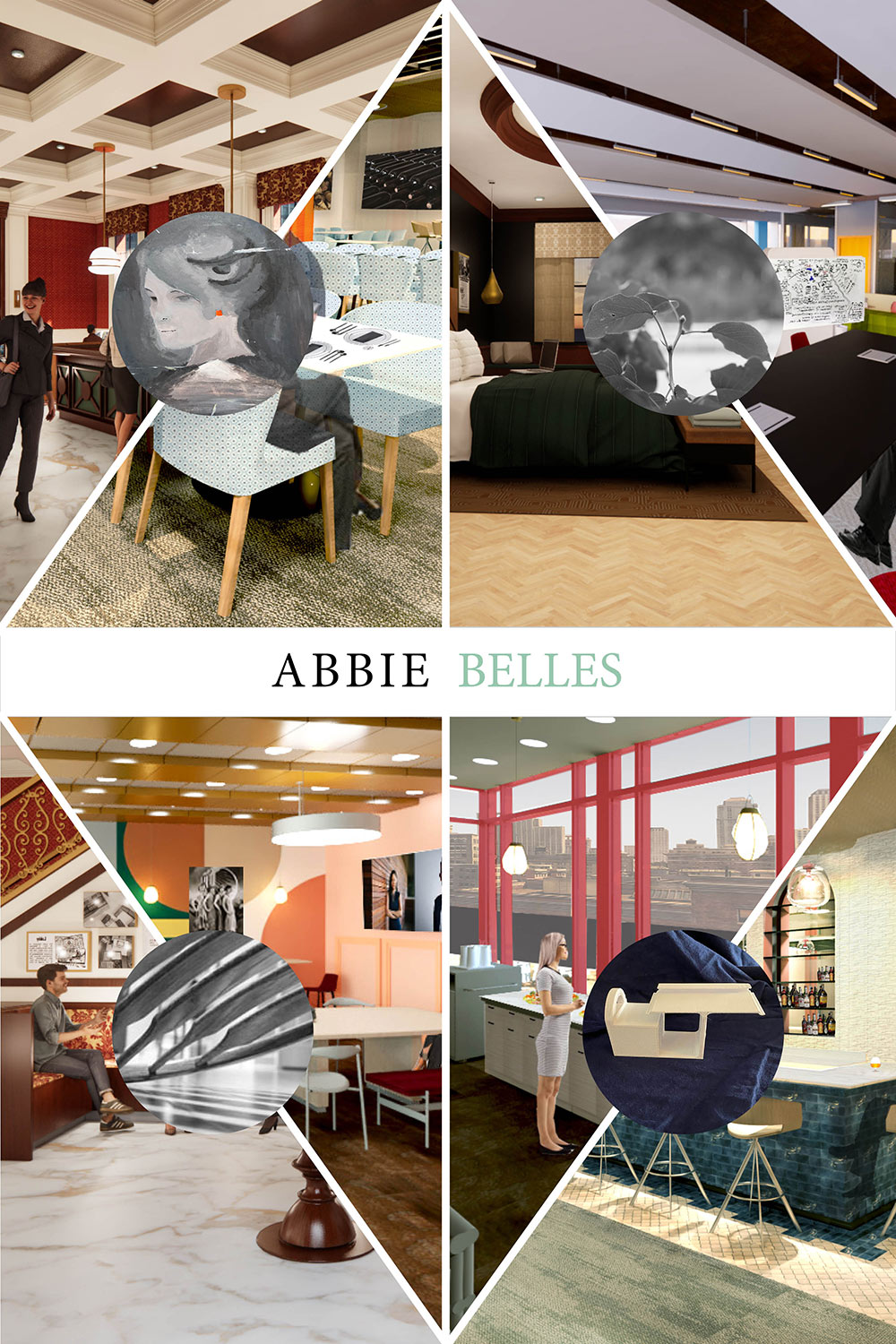 Abbie Seaton Belles' interior design senior exhibit board