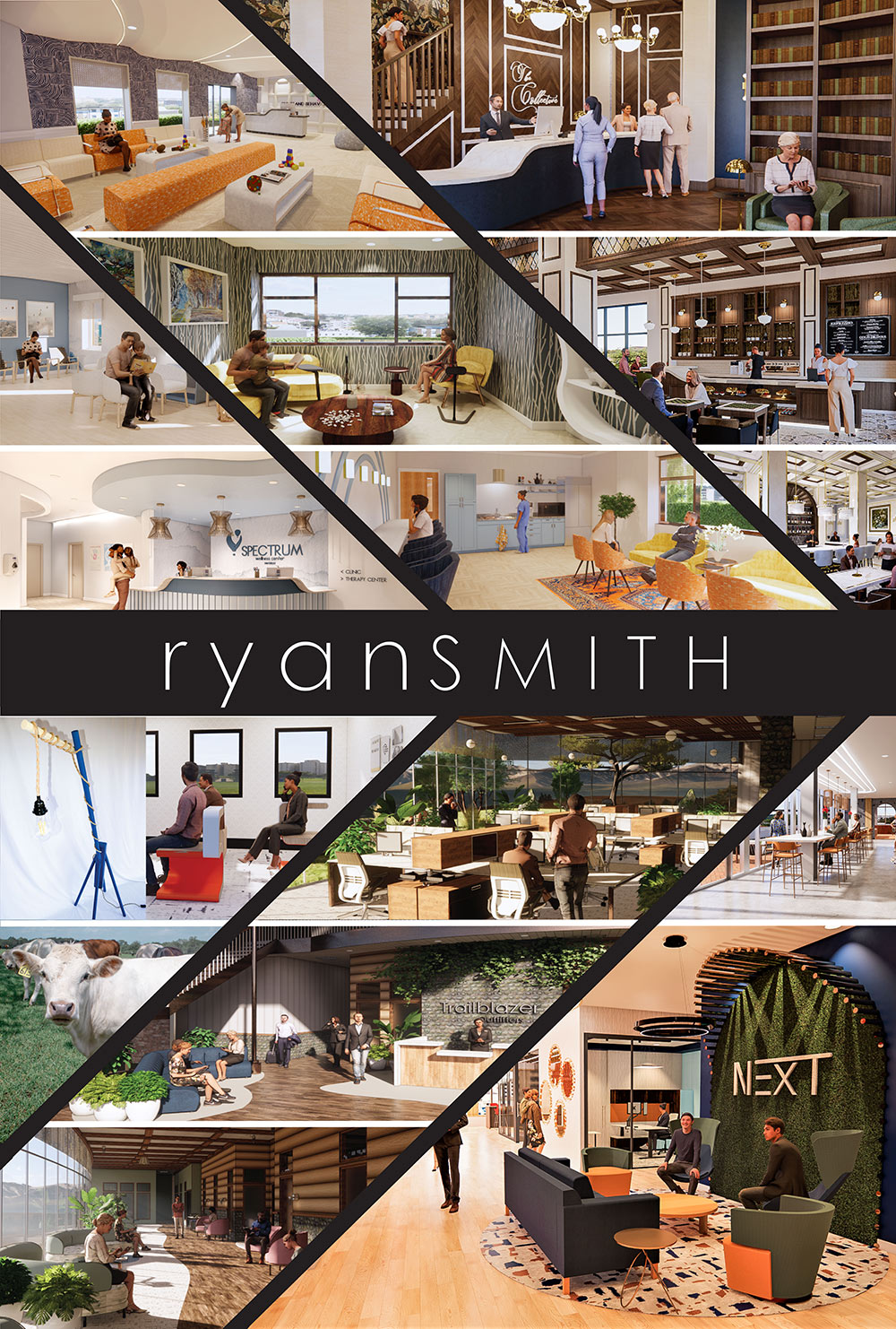 Ryan Smith's interior design senior exhibit board