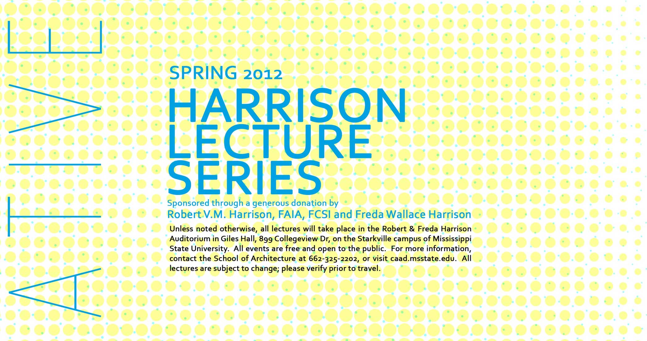 Image of poster from Harrison Lecture Series - Spring 2012