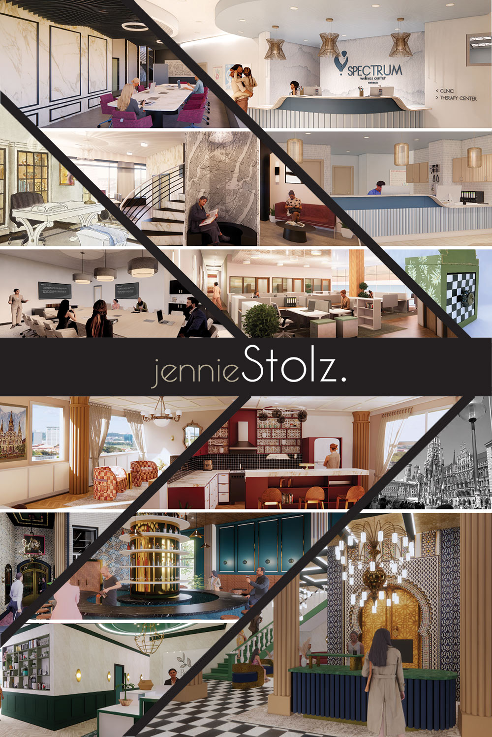 Jennie Stolz's interior design senior exhibit board