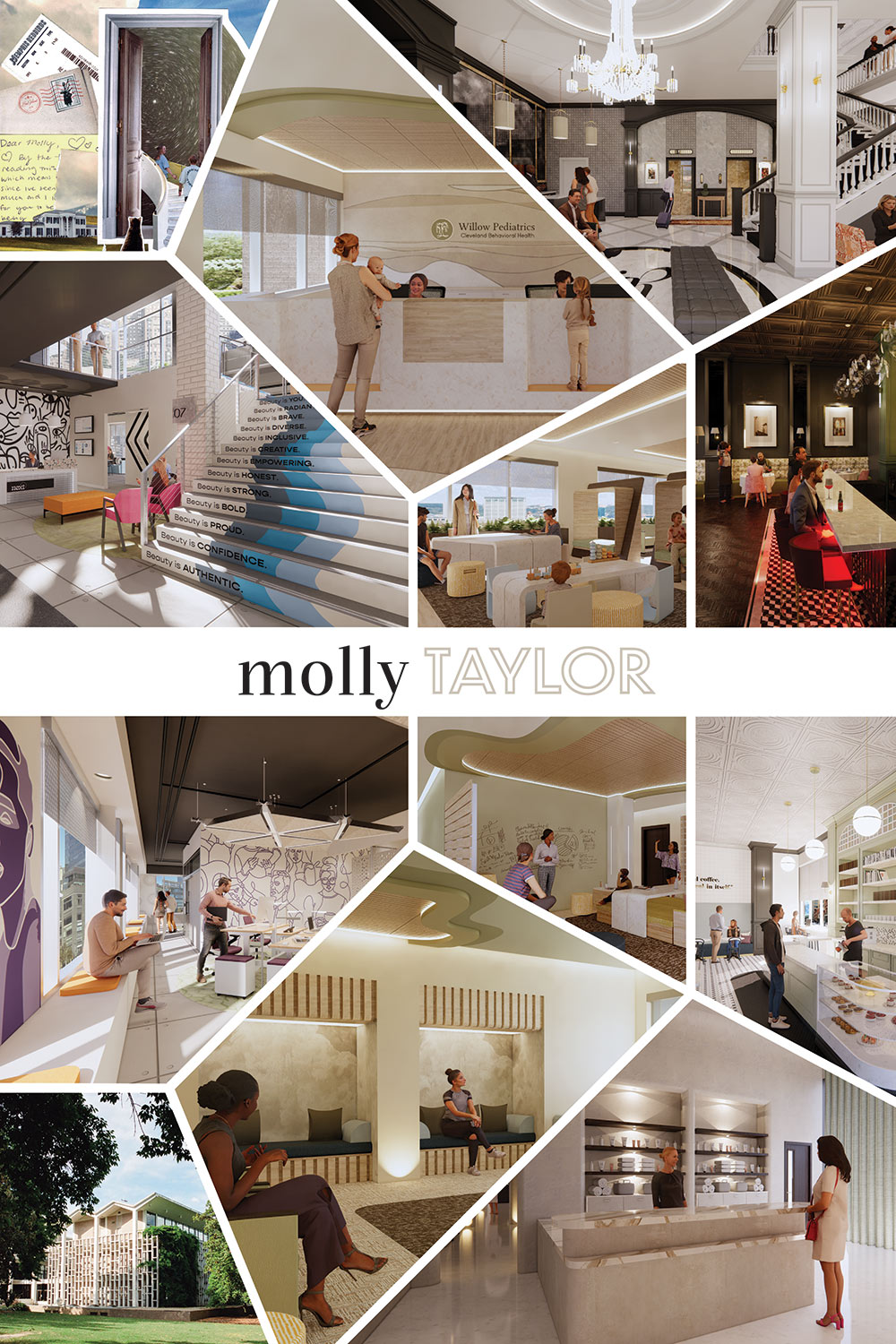 Molly Taylor's interior design senior exhibit board