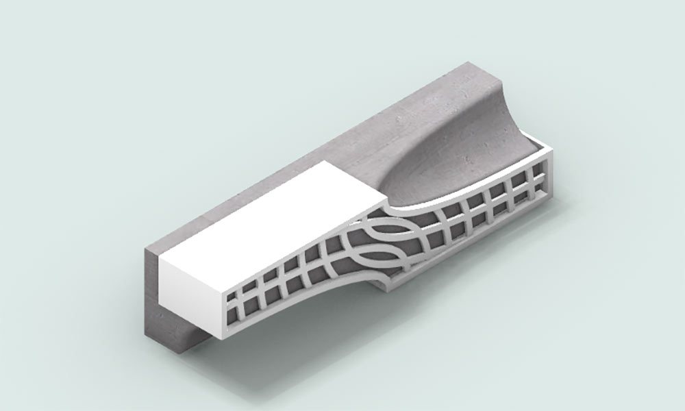 concrete masonry unit with white plastic accessory